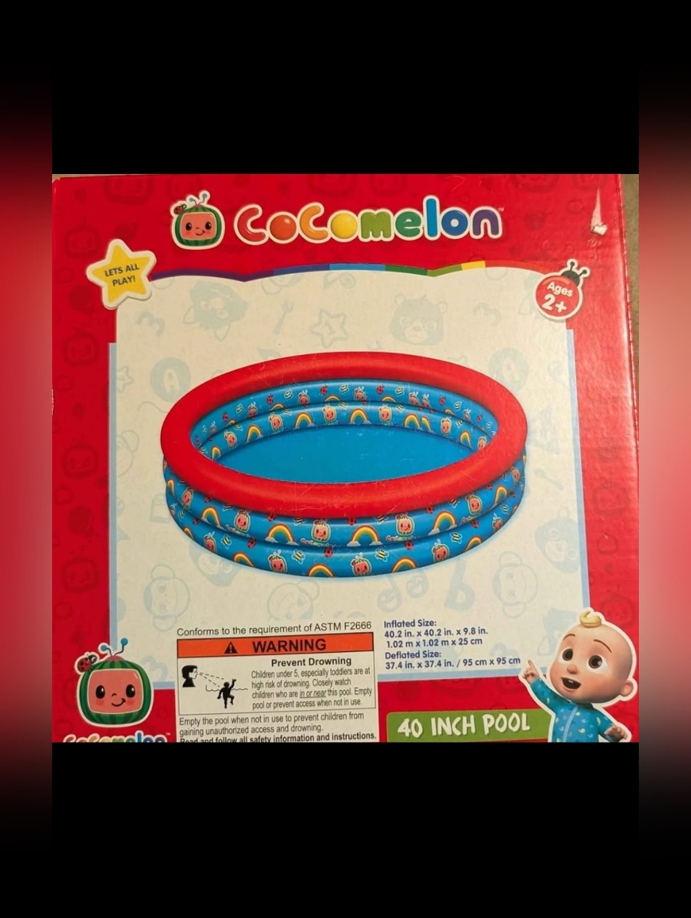 Blue and Red Kids Inflatable Pool